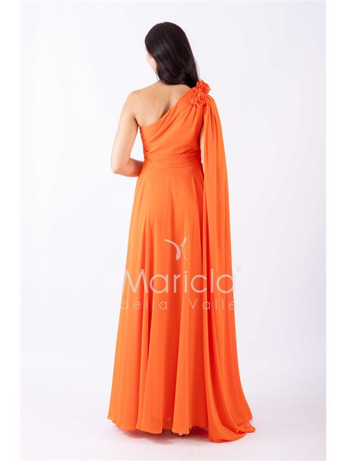 abito lungo fiore chiffon MARICLA ELEGANCE | FI7401ARANCIO